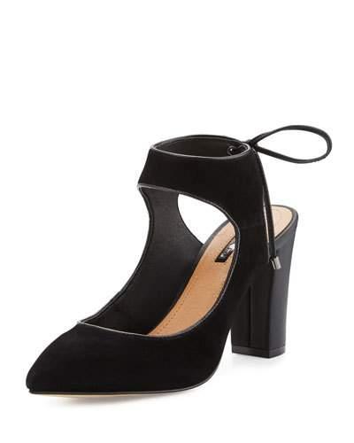Altar Suede Ankle-tie Pump, Black