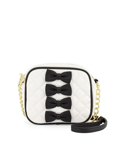 Petite Chic Bow Camera Crossbody Bag, Black