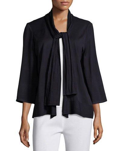 Knit-back Self-tie Jacket, Navy