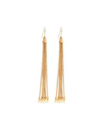Golden Pearly Tassel Earrings