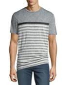 Men's Striped Heathered-knit Crewneck T-shirt