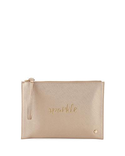 Sparkle Leather Wristlet
