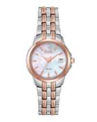 28mm Bracelet Watch W/ Date Window, Two-tone