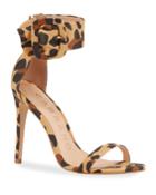 Natana Suede Jaguar-print Buckle