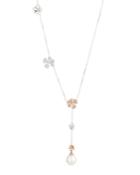 Belpearl 18k Duo-tone South Sea Pearl & Diamond Flower Y Necklace, Women's