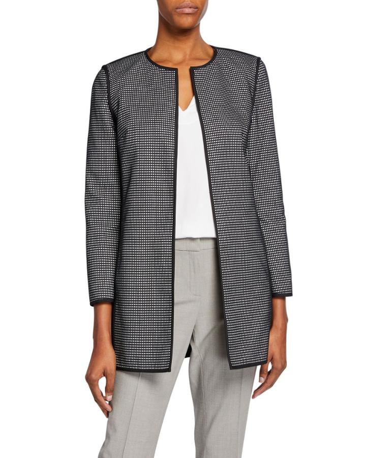 Pria Modular Jacquard Open-front Jacket