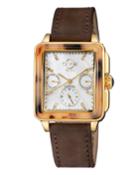 Bari Tortoise Limited Edition Diamond Italian Suede Strap Watch, Brown/gold