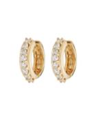 14k Diamond Huggie Hoop Earrings