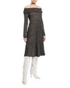 Long-sleeve Cowl-neck Dress