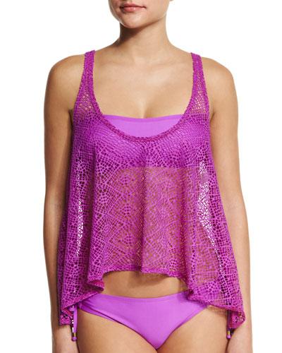 Free Spirit Netted Tankini With Bandeau Top