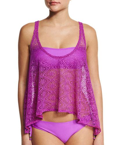 Free Spirit Netted Tankini With Bandeau Top