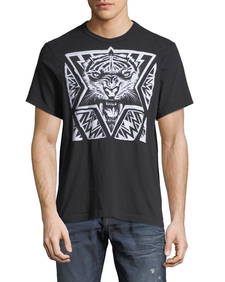 Laser-cut Tiger Graphic T-shirt