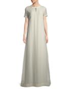 V-back Silk Maxi T-shirt Dress