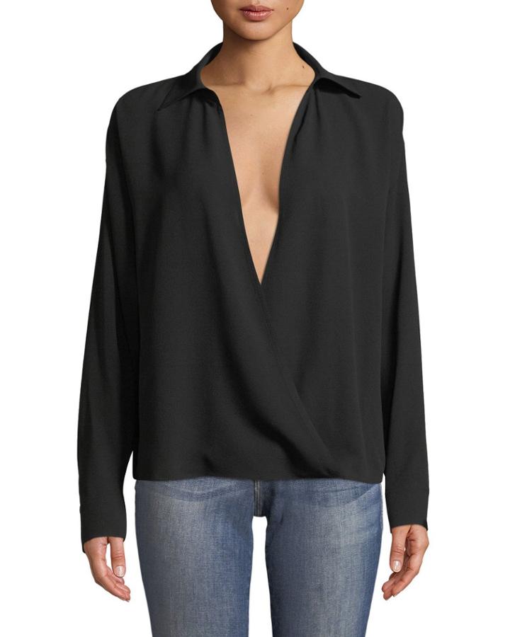 Plunging Silk Georgette Wrap