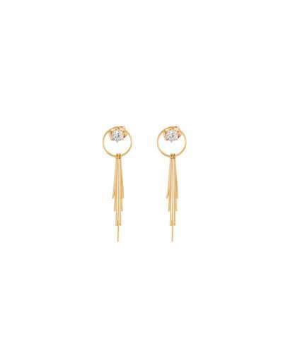 Crystal Circle & Linear Drop Earrings