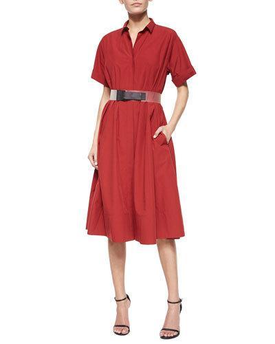 Rolled-cuff Belted