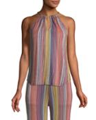 Amirah Daybreak Stripe-knit Halter Top