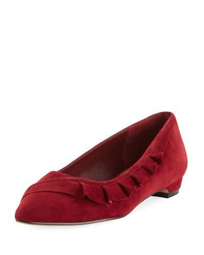 Pioneer Ruffle Pointed Flat, Crimson
