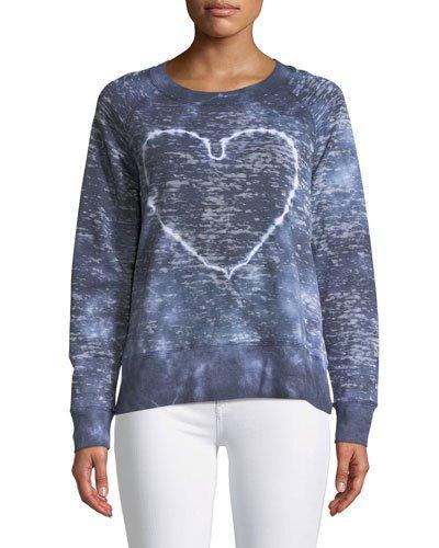 Heart Long-sleeve Distressed Tee