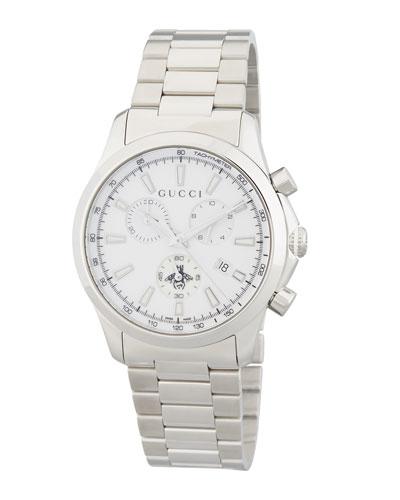 38mm G-timeless Chronograph Bracelet Watch, White