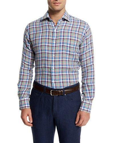 Plaid Long-sleeve Linen Sport