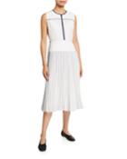 Sleeveless Tipped Pleated Dress