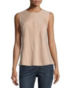 Sleeveless Silk-blend Top, Rose