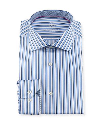 Striped Button-front Dress