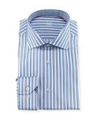 Striped Button-front Dress