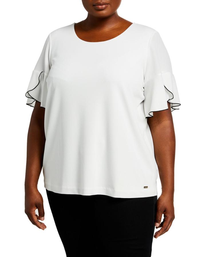 Plus Size Top With Piping