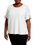 Plus Size Top With Piping