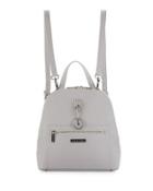 Oceane Saffiano Double-zip Backpack, Gray