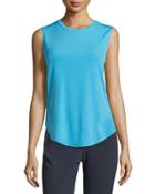 Sleeveless Jewel-neck Knit Top, Calm