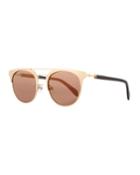 Round Semi-rimless Mirrored