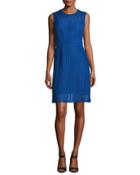 Jaydyn Sleeveless Crocheted Cotton Dress, Blue