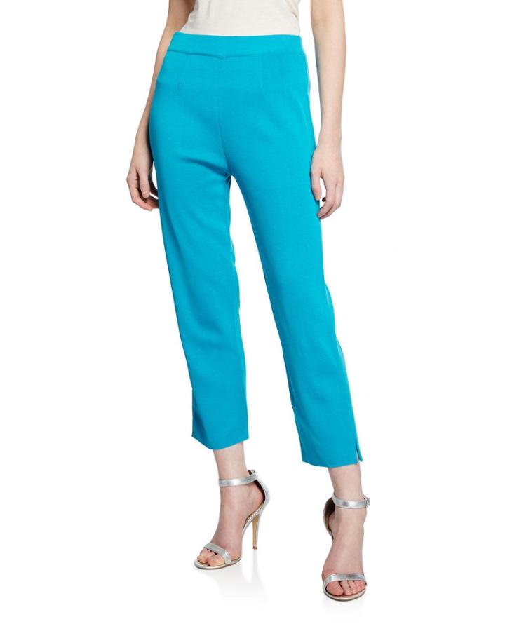 Plus Size Mid-rise Straight-leg Cropped Pull-on Pants