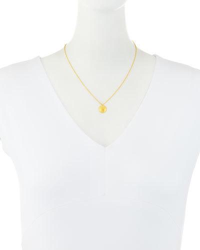 Monarch 22k Disc Pendant Necklace