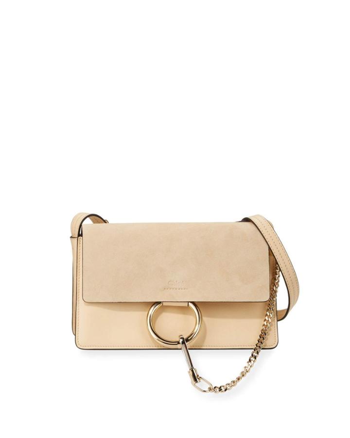 Faye Mixed Leather Crossbody Bag