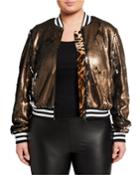Plus Size Nikki Sequin Bomber Jacket