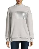 Mock-neck Graphic Pullover