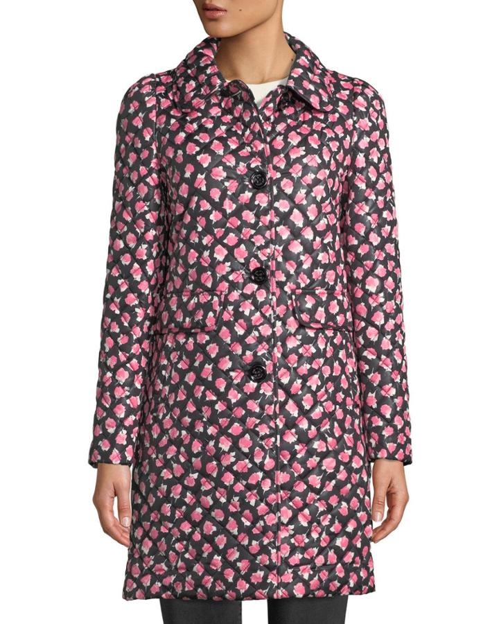 Floral Rose Quilted Trench Coat