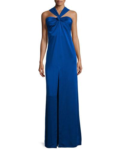 Sleeveless Crisscross-neck Gown