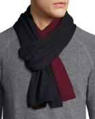 Two-tone Knit Scarf, Heather Charcoal/light Heather Gray