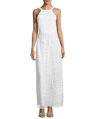 Kylie Crocheted Maxi Dress, White