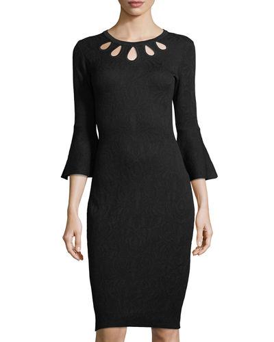 Cutout-neck Knit Dress