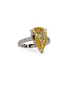 Large Pear-cut Crystal Ring, Yellow