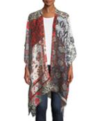Patchwork-woven Kimono