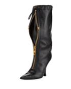 Zip-front 105mm Drawstring Boots