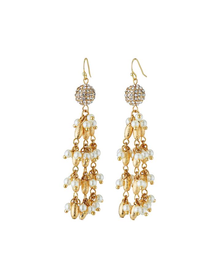 Crystal & Pearly Dangle Earrings