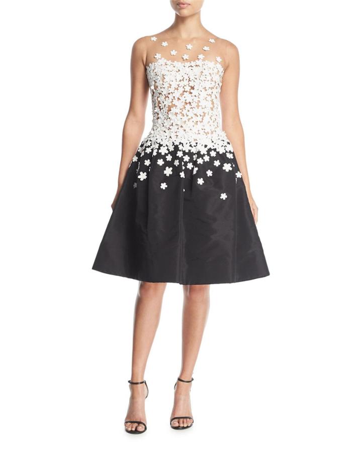 Degrade Floral Cocktail Dress
